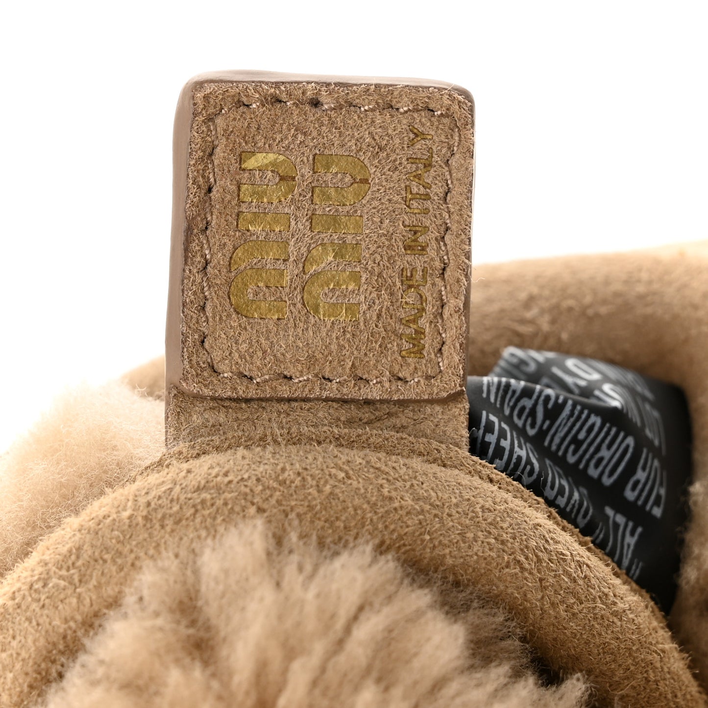 Suede Shearling Mini Wander Hobo Sabbia