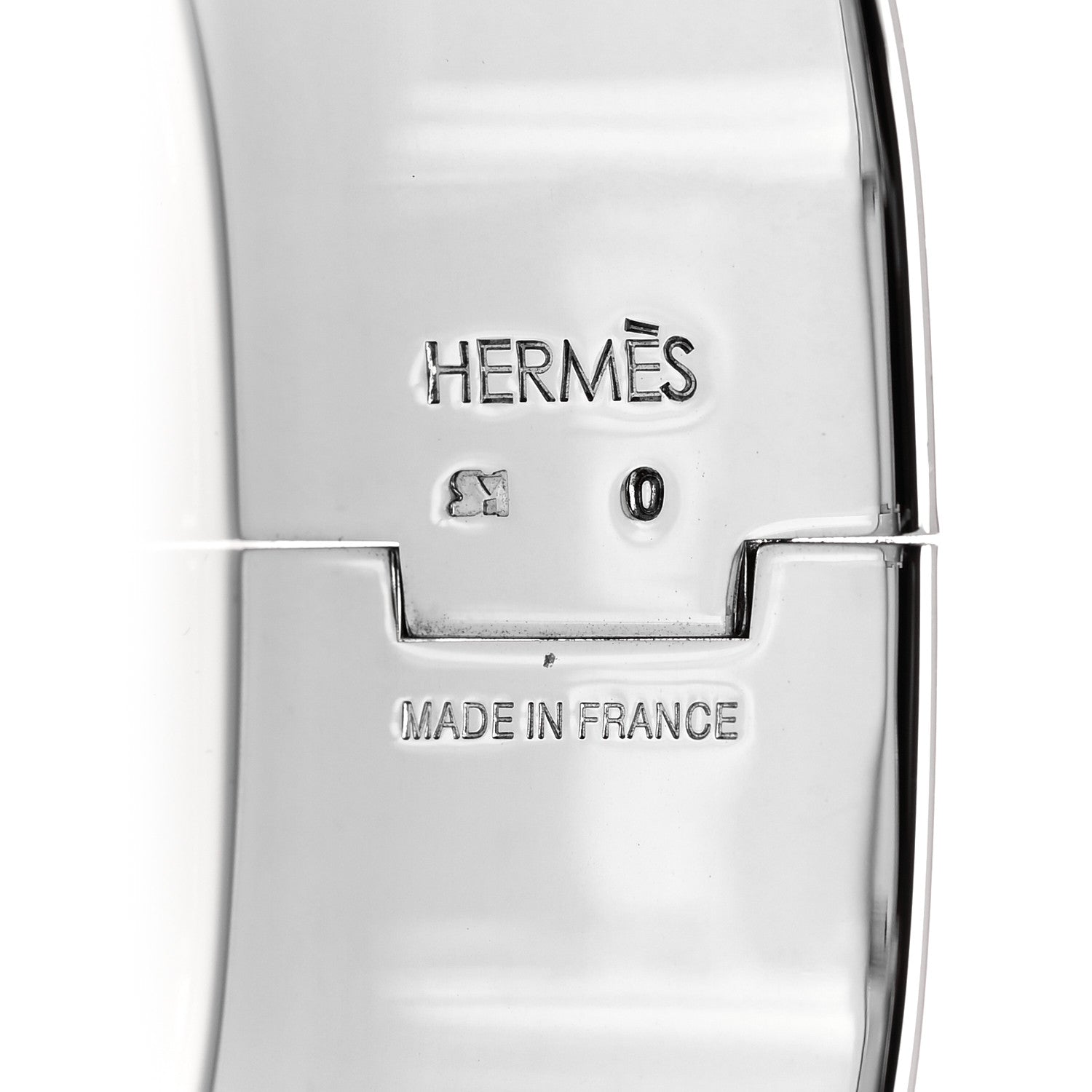 Hermes Enamel Wide Clic Clac H Bracelet GM Vieux Rose White 4 of 5