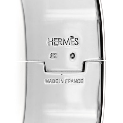 Hermes Enamel Wide Clic Clac H Bracelet GM Vieux Rose White 4 of 5
