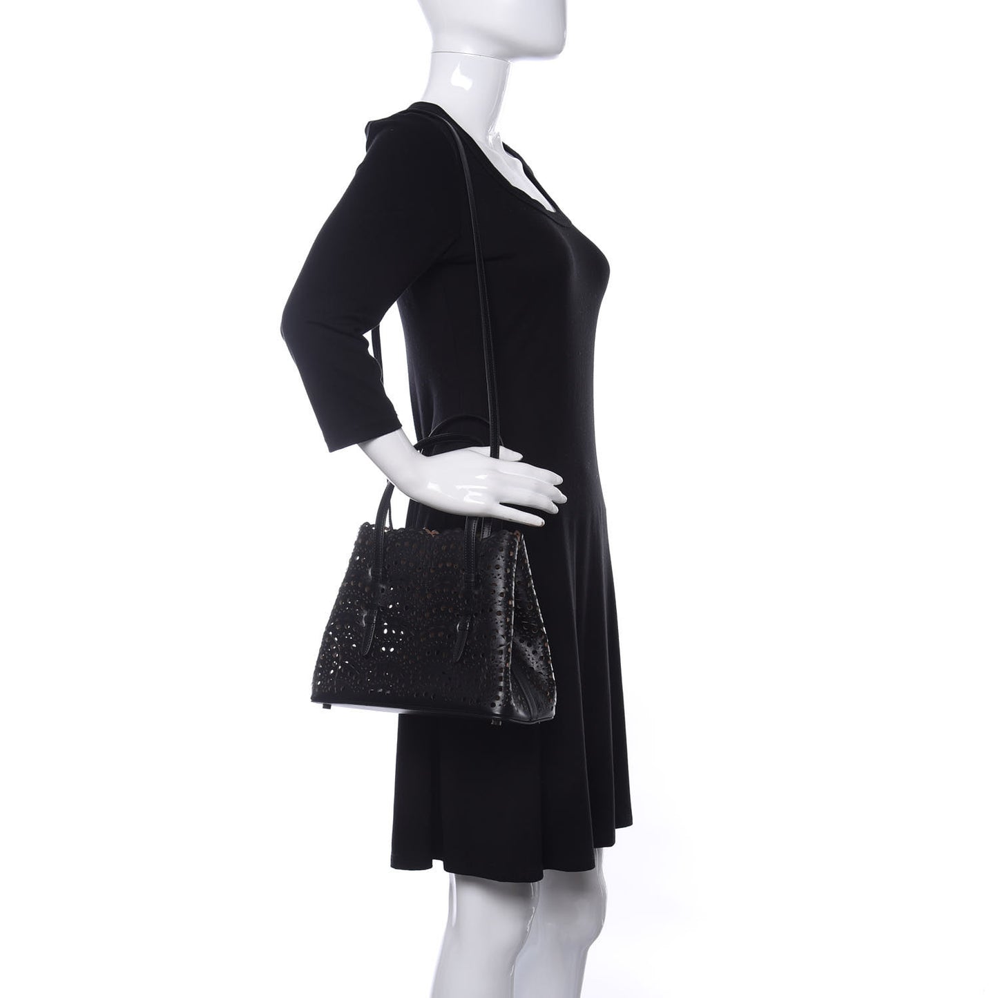 Lux Calfskin Vienne Wave Mina 25 Bag Black