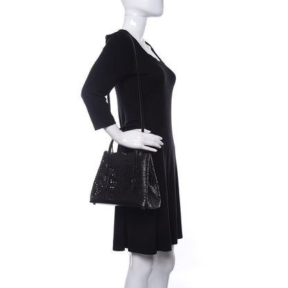 Alaia Lux Calfskin Vienne Wave Mina 25 Bag Black 2 of 9