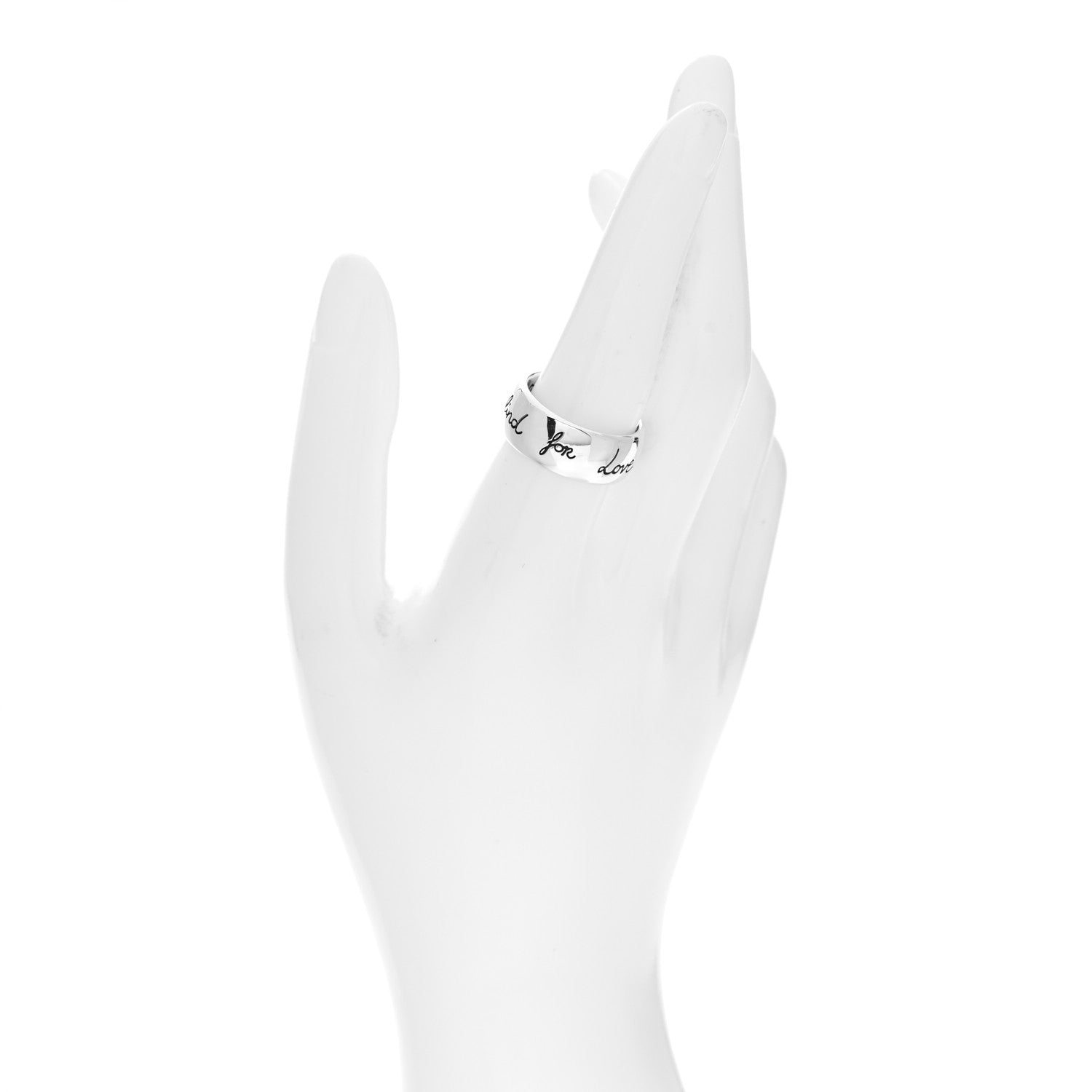 Gucci Sterling Silver Wide Blind for Love Band Ring 57 8 2 of 6