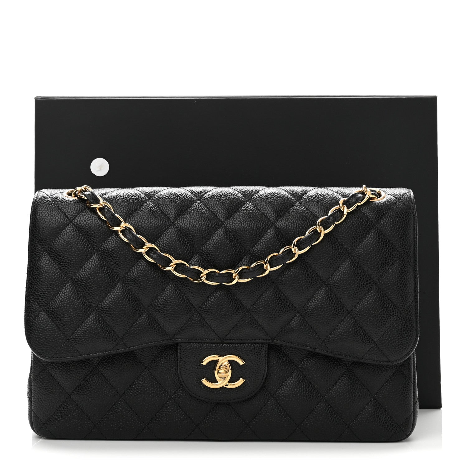 Chanel Caviar Quilted Jumbo Double Flap Black 11 of 11