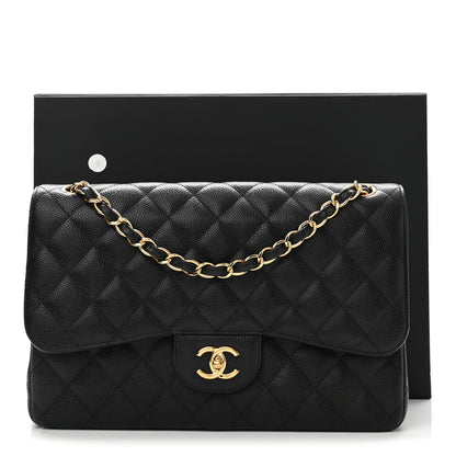 Chanel Caviar Quilted Jumbo Double Flap Black 11 of 11