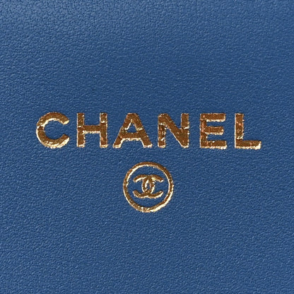 Chanel Lambskin Quilted Large Gusset Flap Wallet Blue 6 of 9