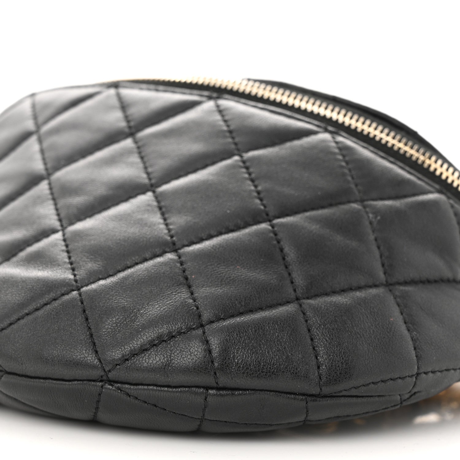 Chanel Lambskin Pearl Quilted CC Belt Bag Black 10 of 10