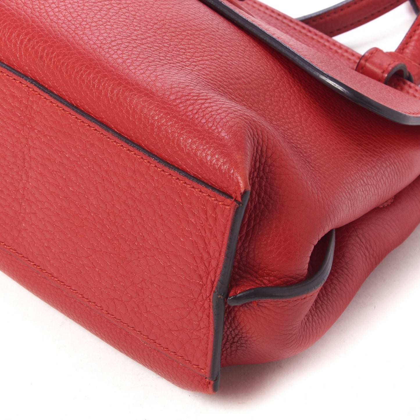 Cellarius Calfskin Small Bamboo Daily Top Handle Bag Hibiscus Red