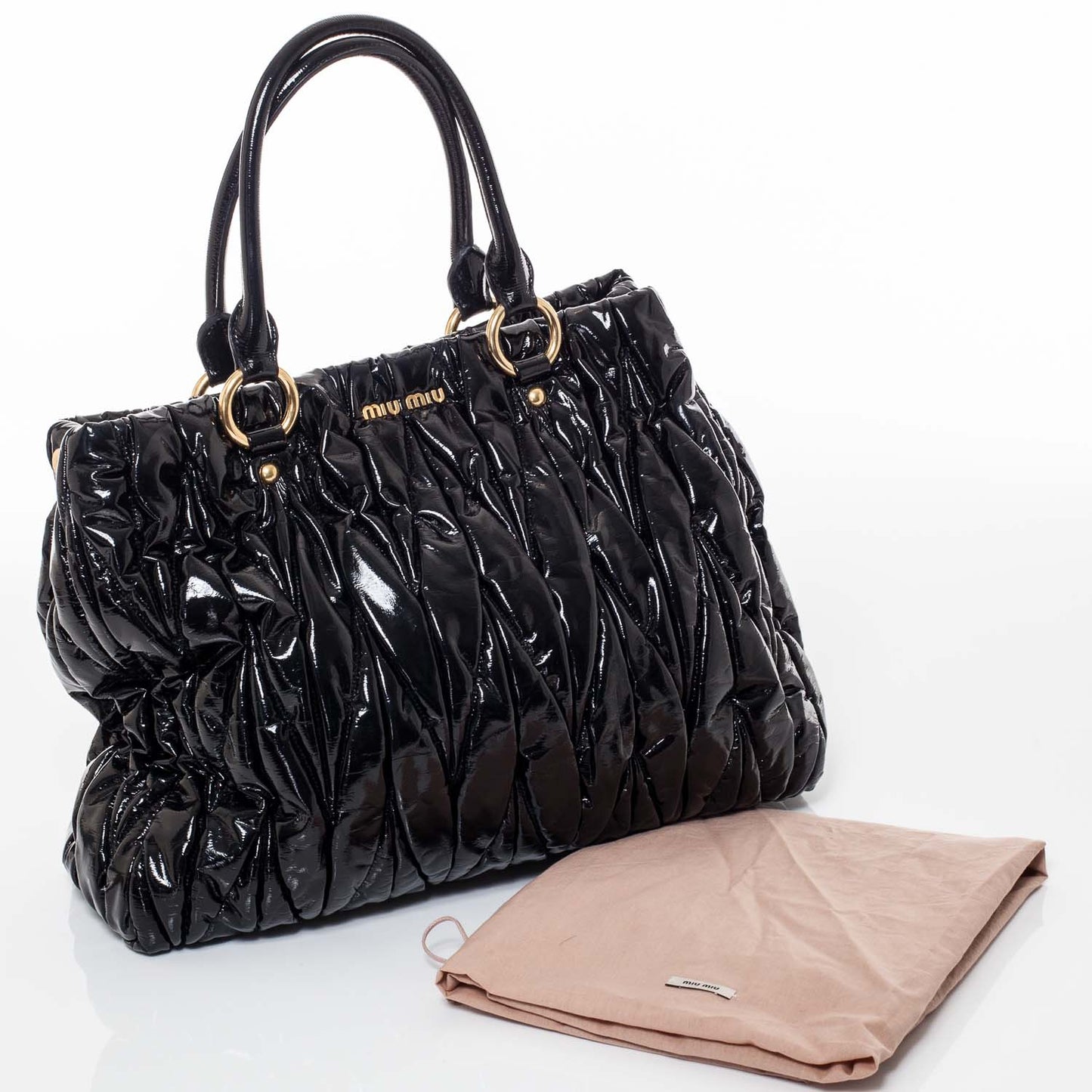 Vinyl Matelasse Tote Black
