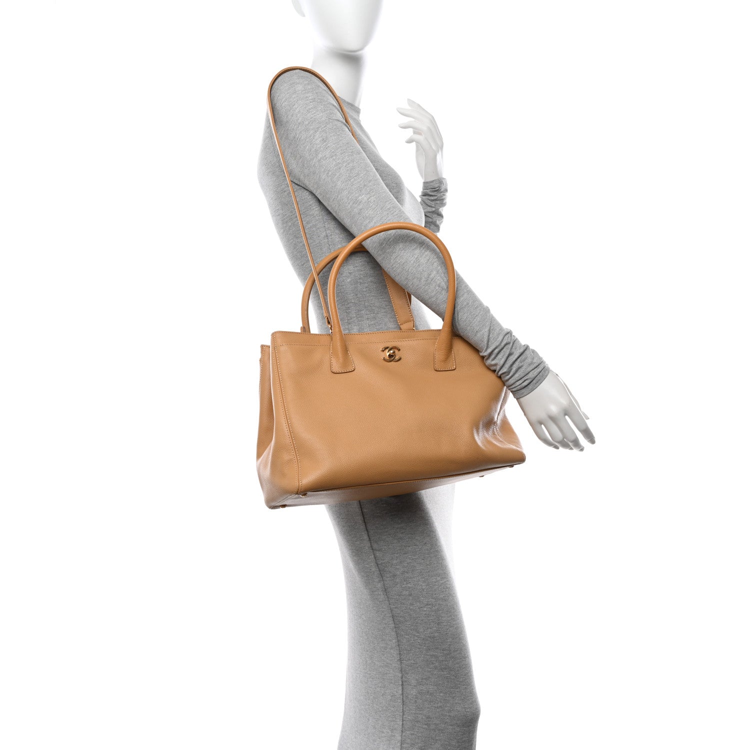 Chanel Calfskin Cerf Executive Shopper Tote Beige 2 of 11