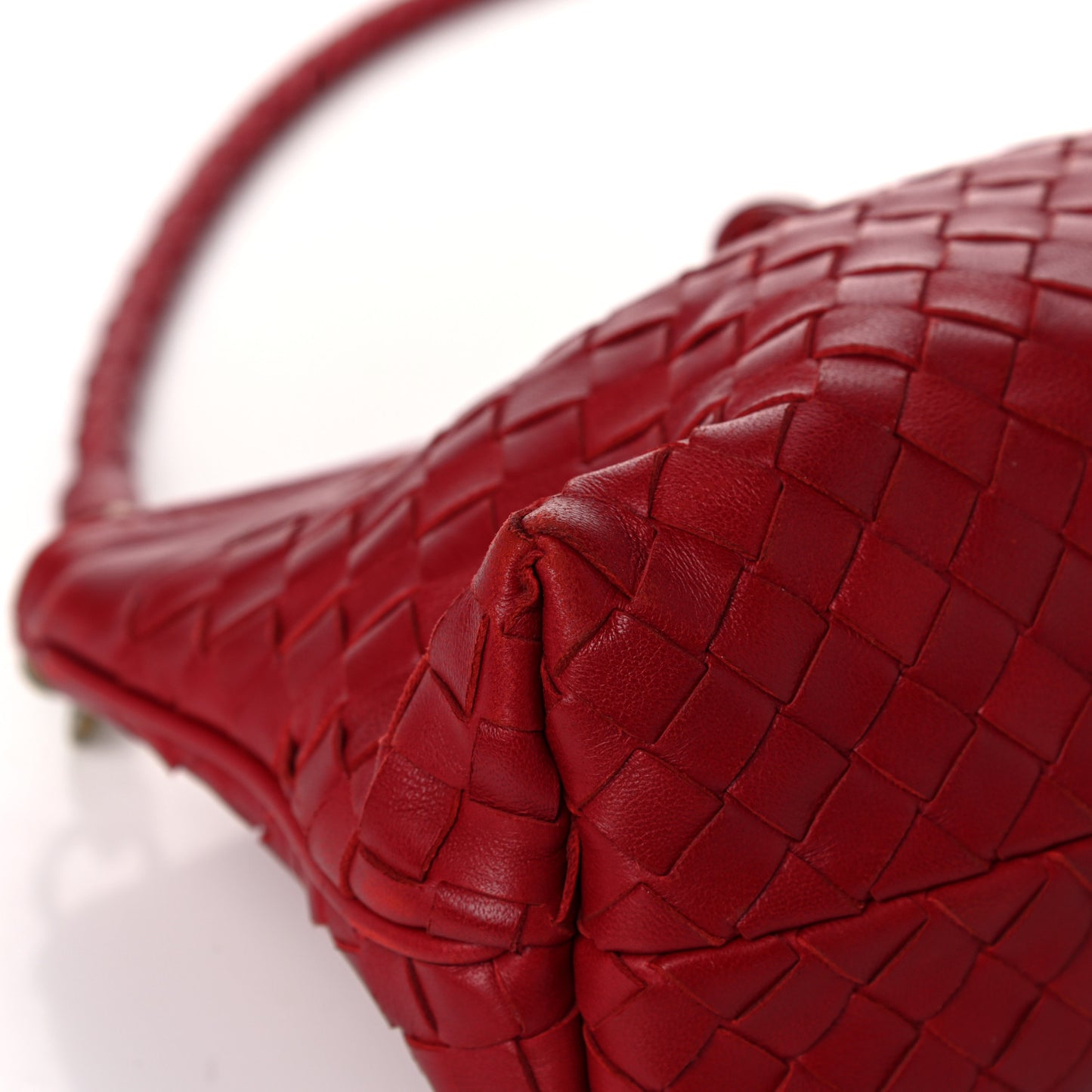 Nappa Intrecciato Shoulder Bag Red