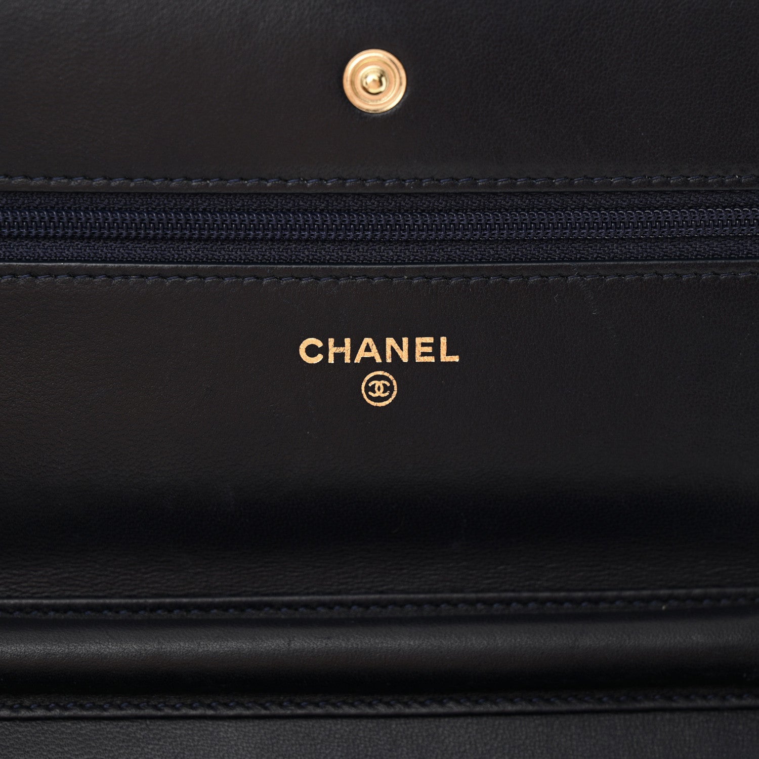 Chanel Lambskin Quilted Wallet On Chain WOC Navy Blue 7 of 18