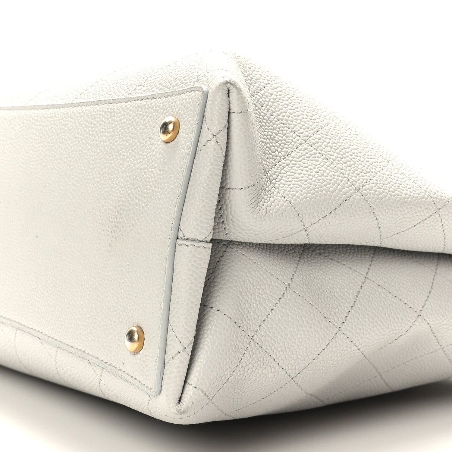 Chanel Grained Calfskin Stitched Large Shopping Tote Bag Light Grey 9 of 9