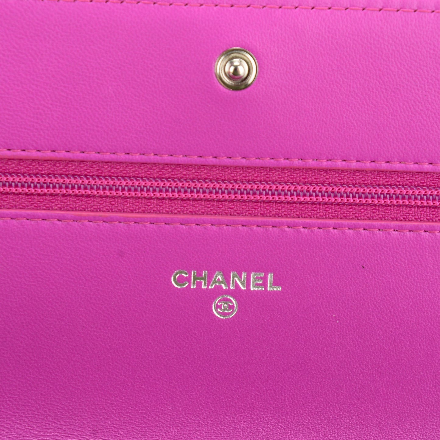 Lambskin Quilted Boy Wallet On Chain WOC Fuchsia
