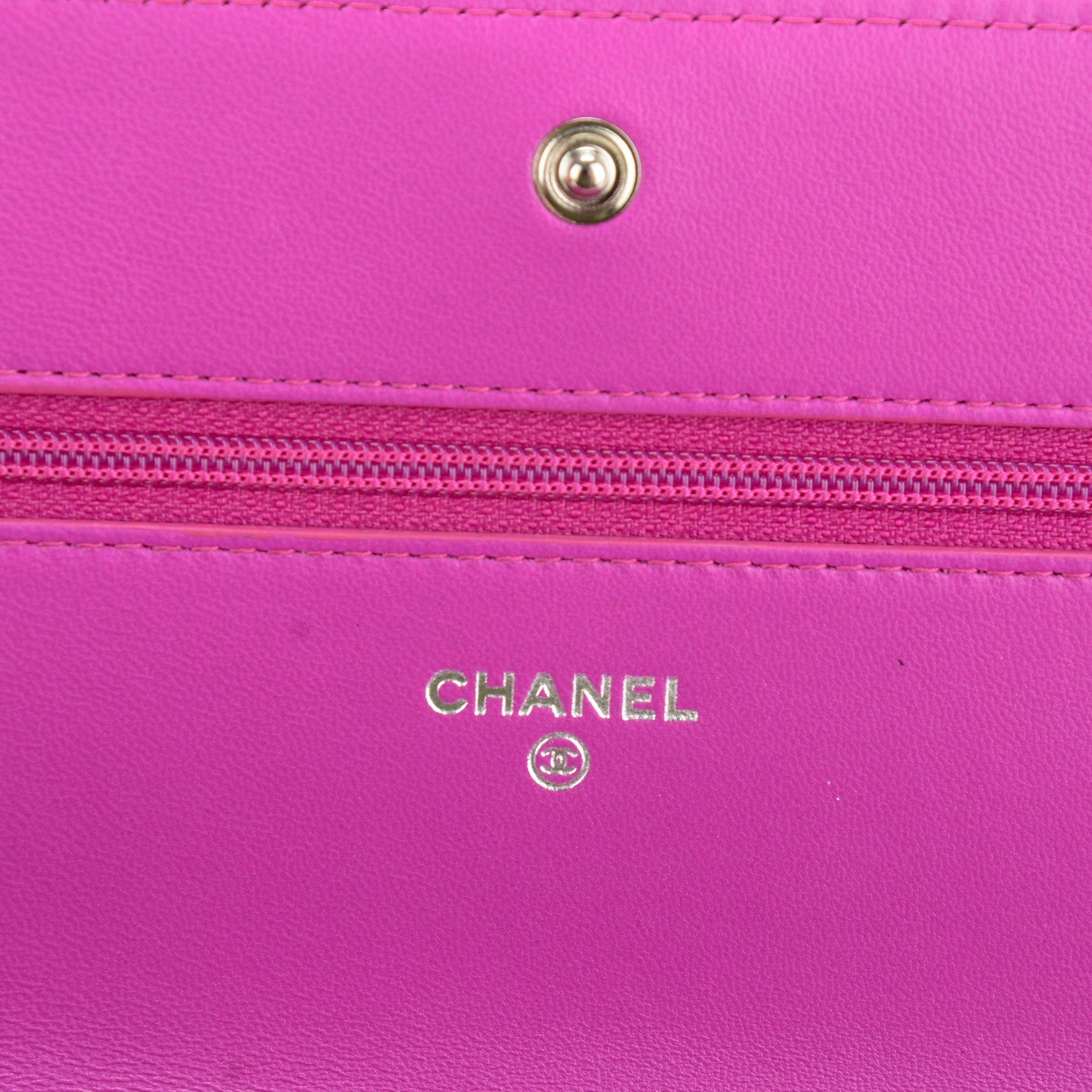 Chanel Lambskin Quilted Boy Wallet On Chain WOC Fuchsia 6 of 8