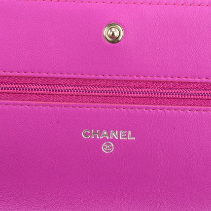 Chanel Lambskin Quilted Boy Wallet On Chain WOC Fuchsia 6 of 8