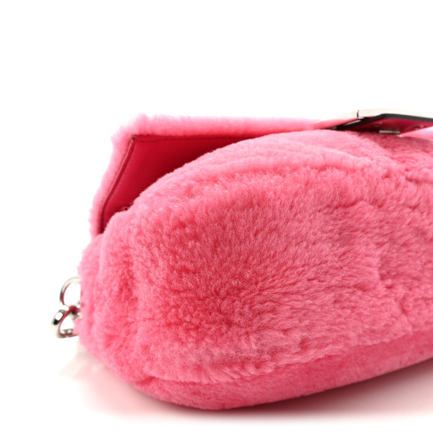 Shearling Shiny Nappa Baguette Rosa Fluo
