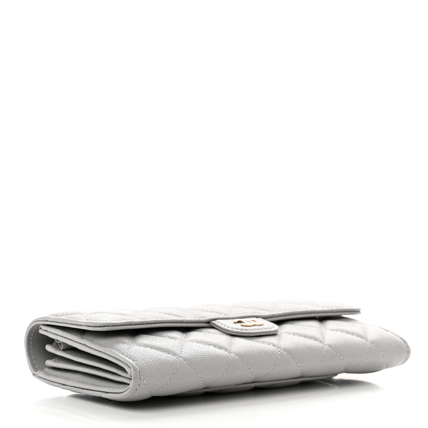 Chanel Caviar Quilted Large Flap Wallet Grey 4 of 9