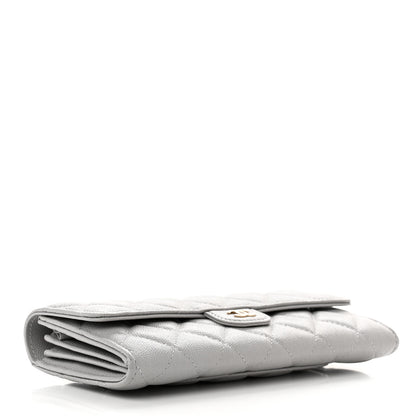 Chanel Caviar Quilted Large Flap Wallet Grey 4 of 9