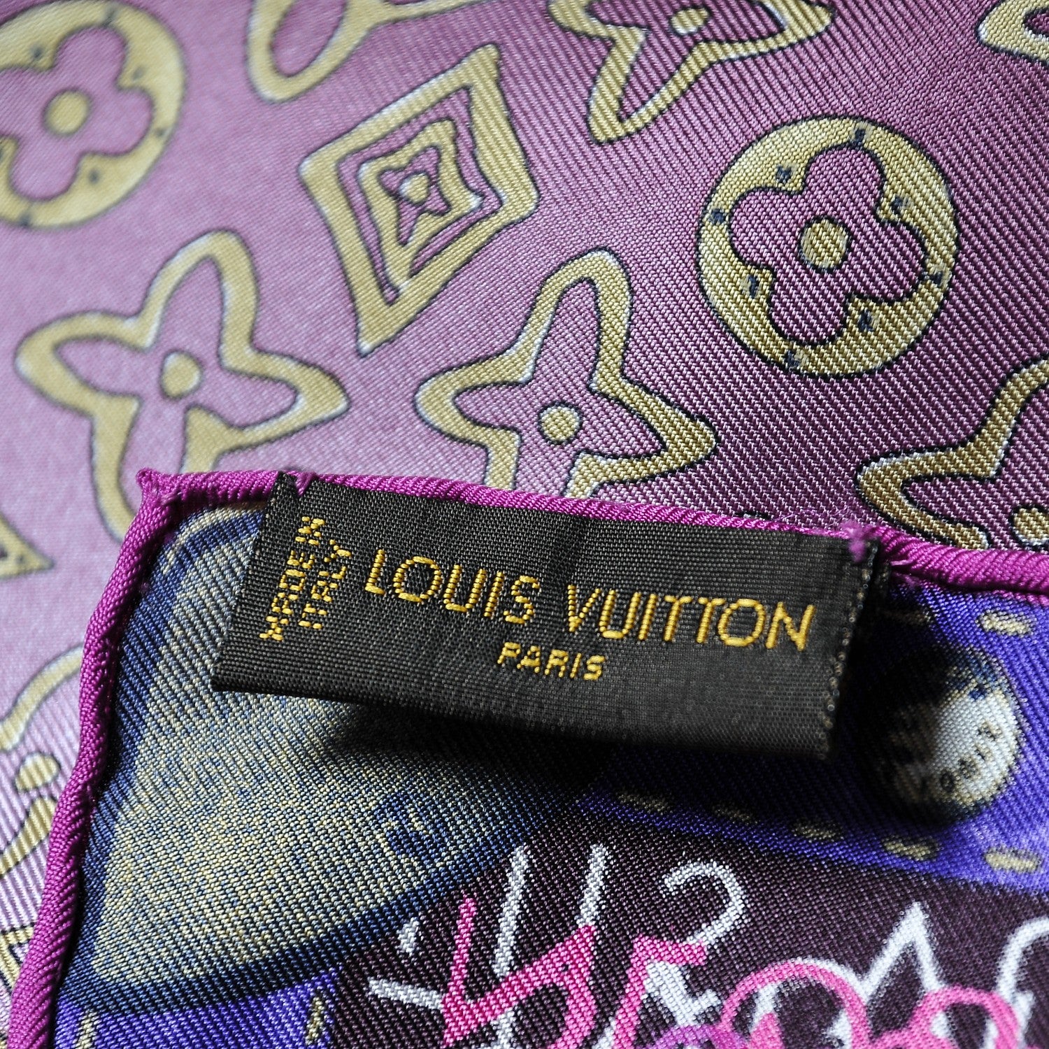 Louis Vuitton Silk Monogram Map Square Scarf 6 of 6