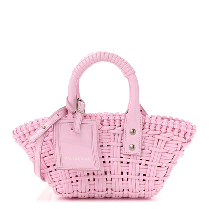 Balenciaga Faux Calfskin Braided Varnished XXS Bistro Basket Candy Pink 1 of 10