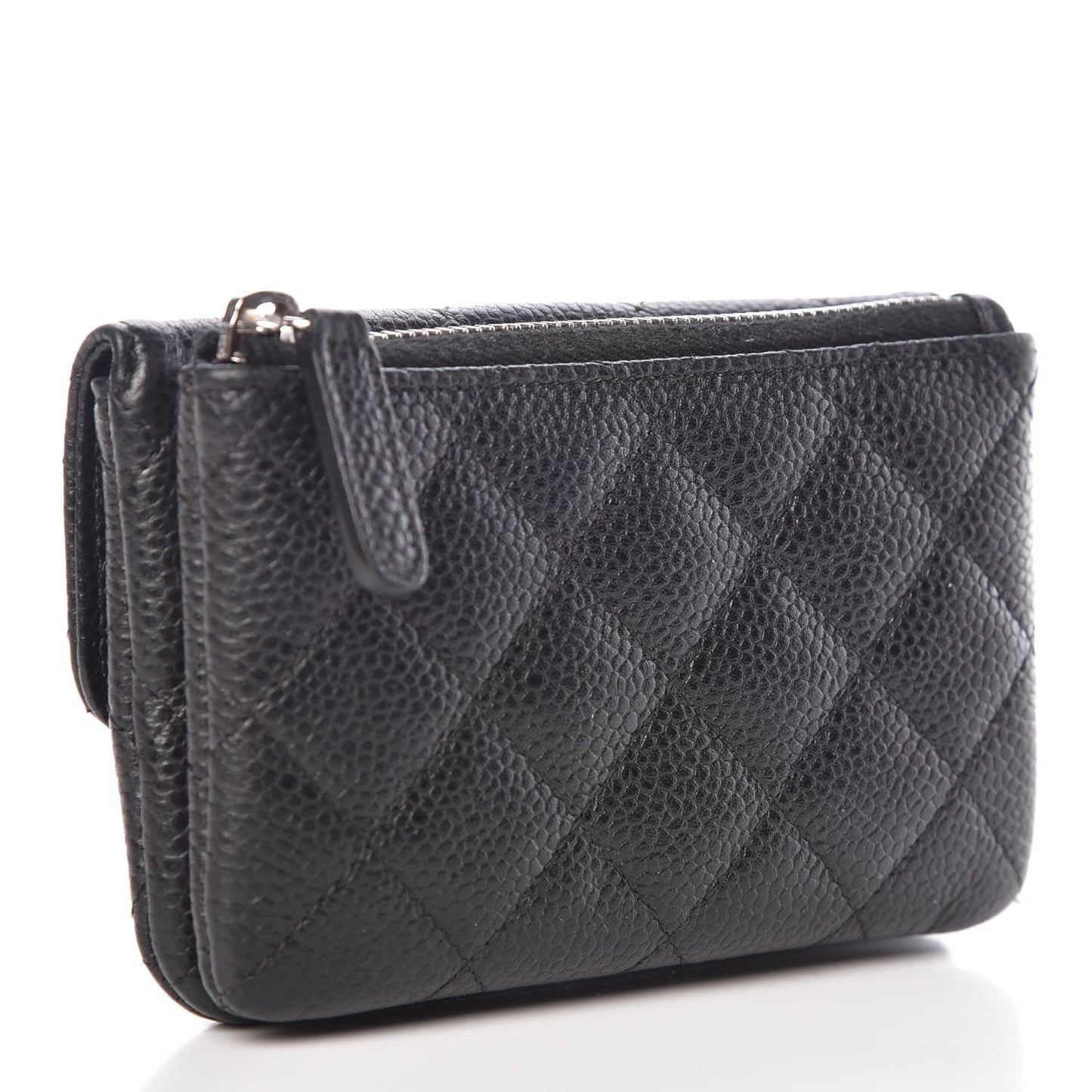 Caviar Quilted Coin Purse Black