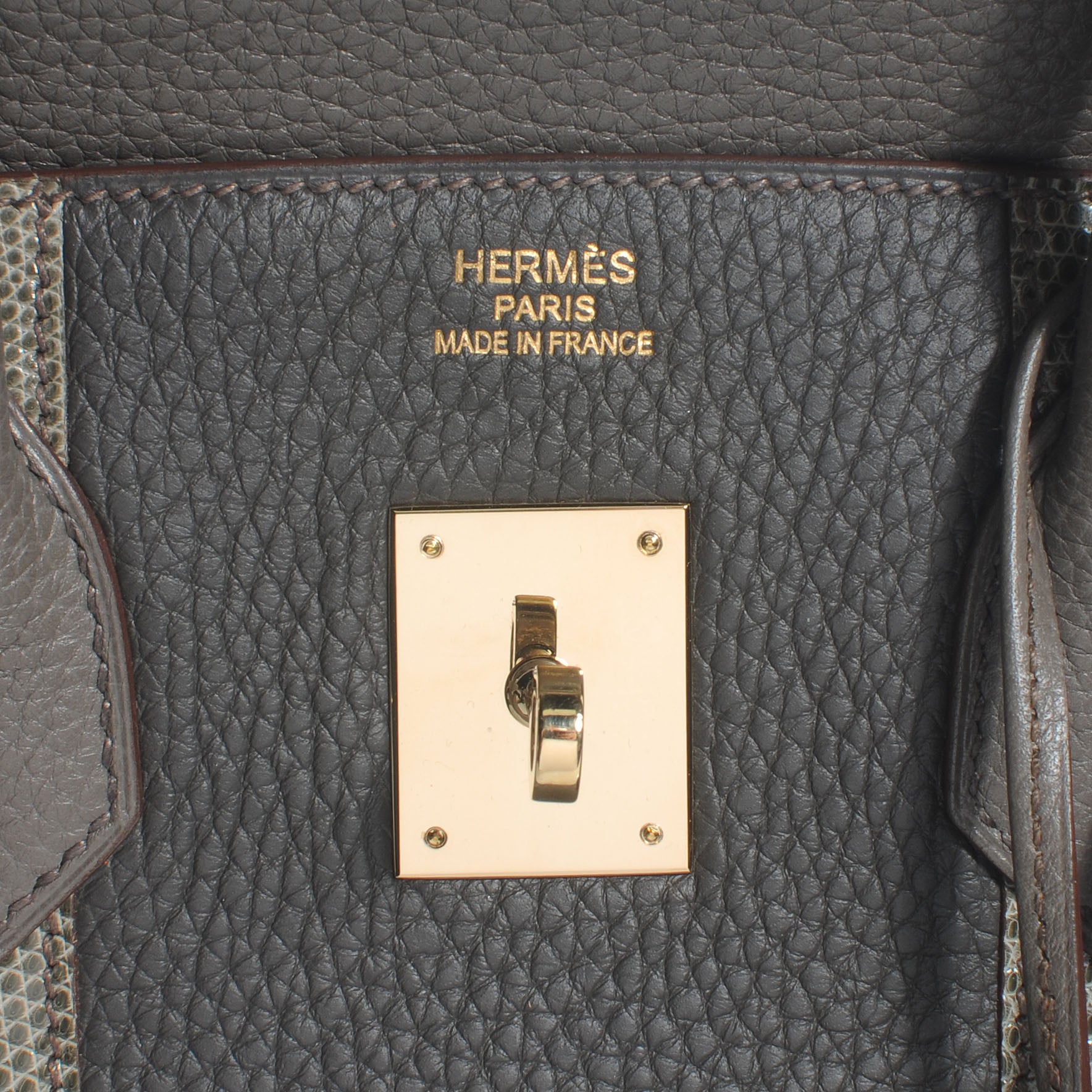 Hermes Taurillon Clemence Lizard Club Birkin 35 Etain 5 of 9