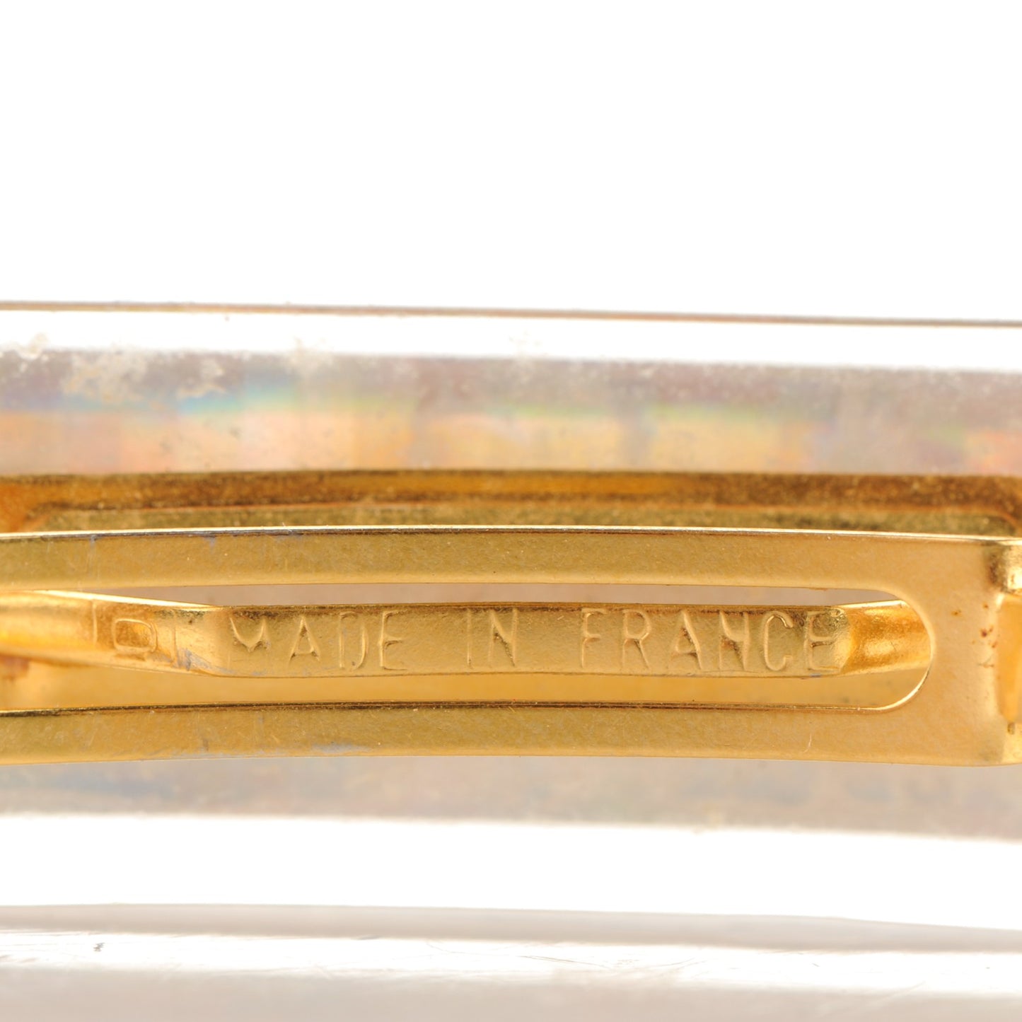 Resin CC Hair Clip Barrette Transparent Gold