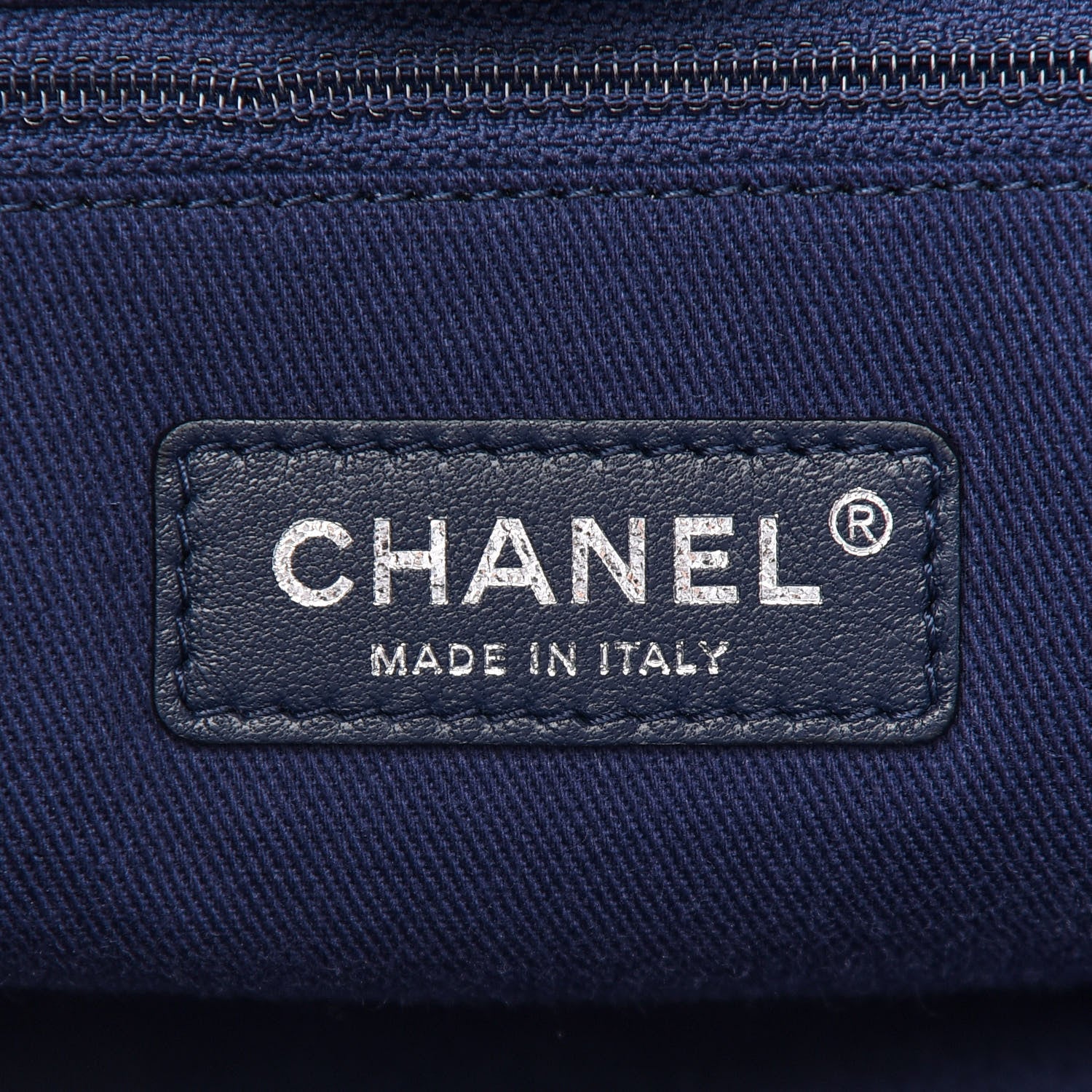 Chanel Canvas Sequin Medium Deauville Tote Navy 6 of 9
