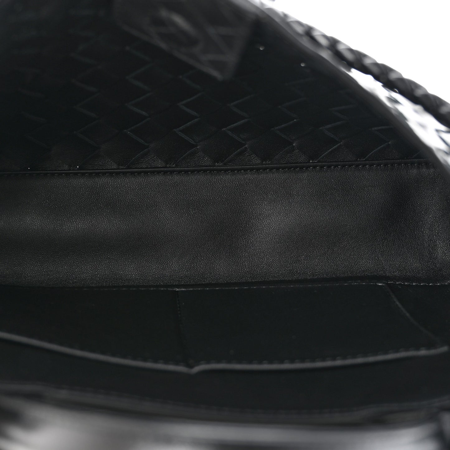 Nappa Intrecciato Small East West Andiamo Shoulder Bag Black