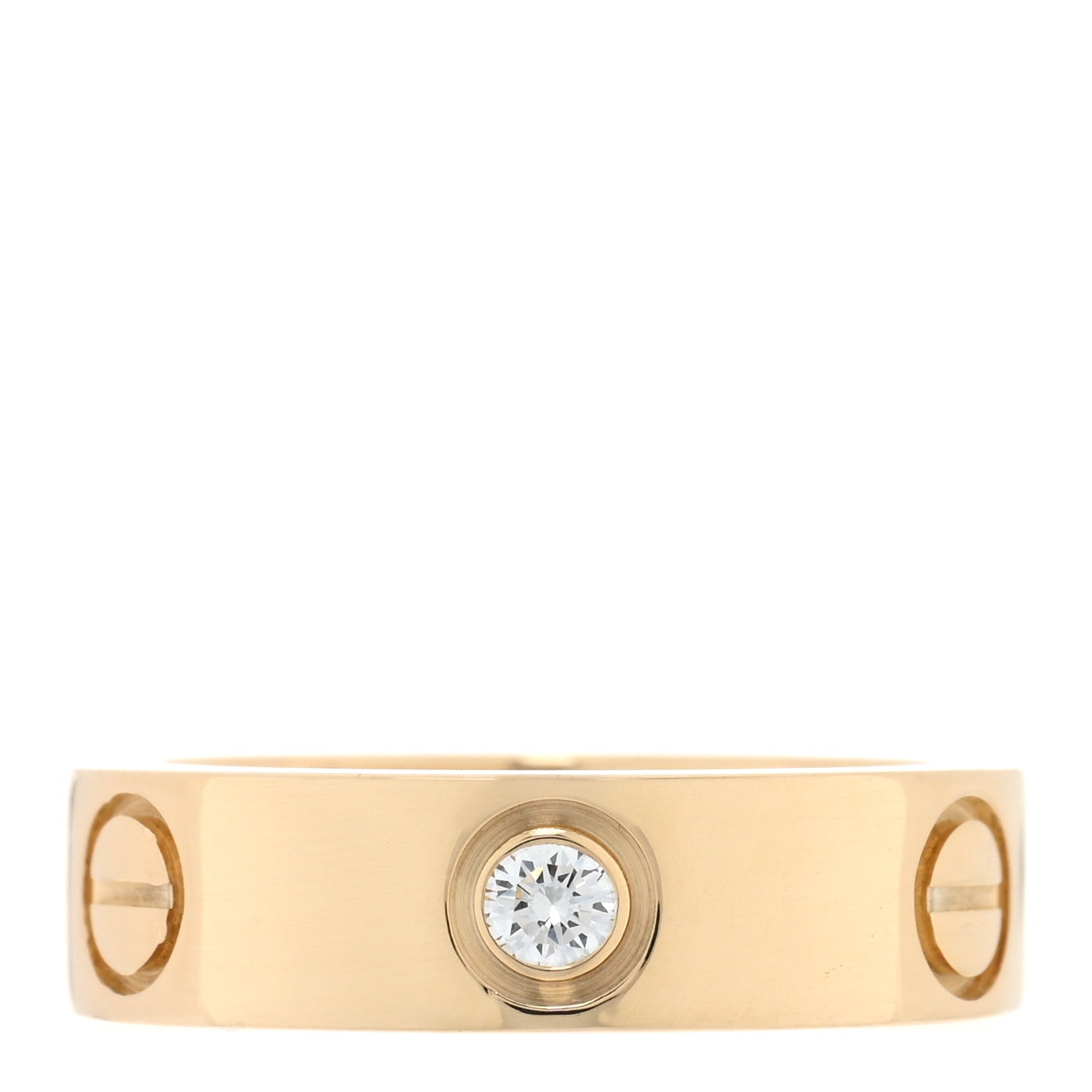 Cartier 18K Yellow Gold 3 Diamond 5.5mm LOVE Ring 51 5.75 1 of 4