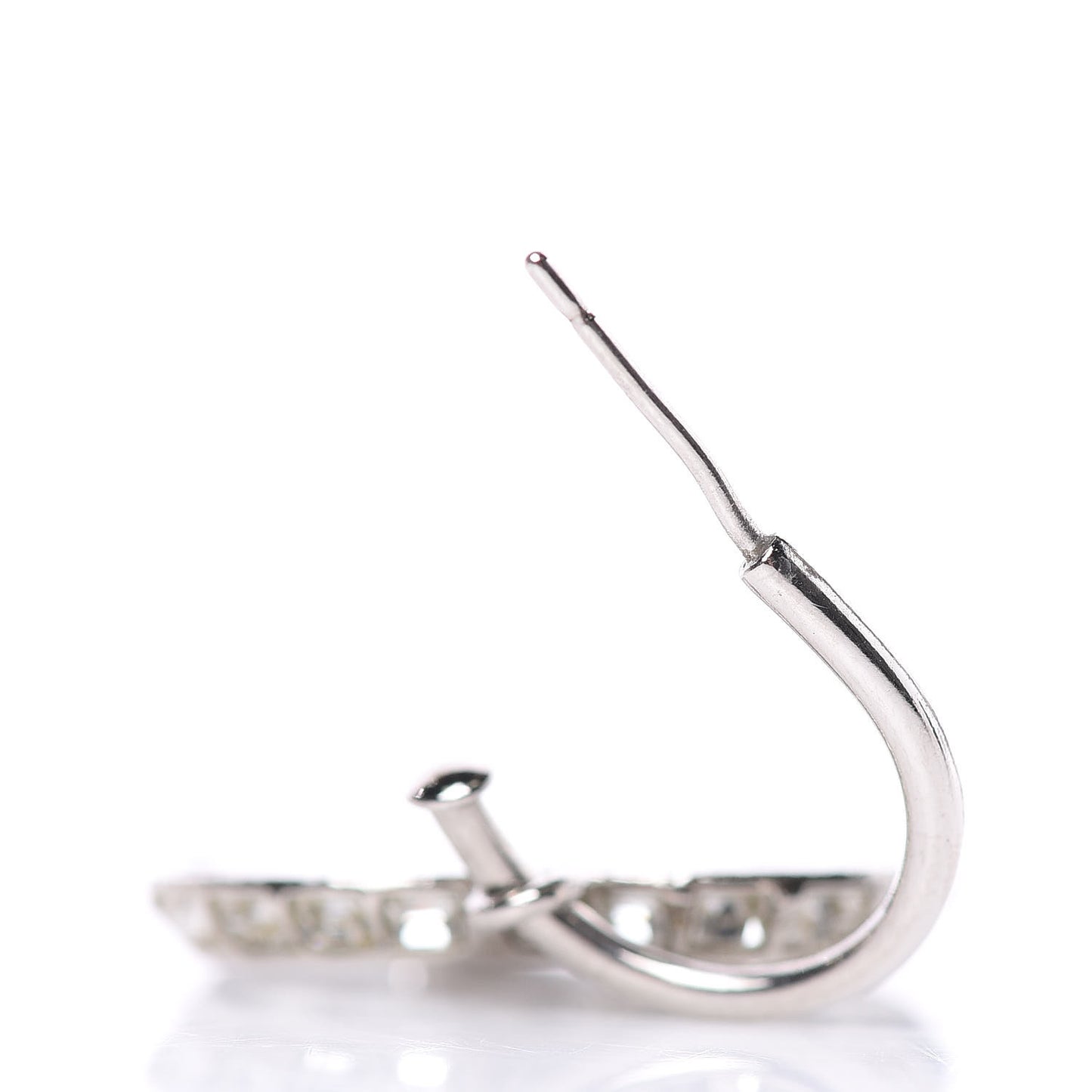 Baguette Crystal CC Dangle Earrings Silver