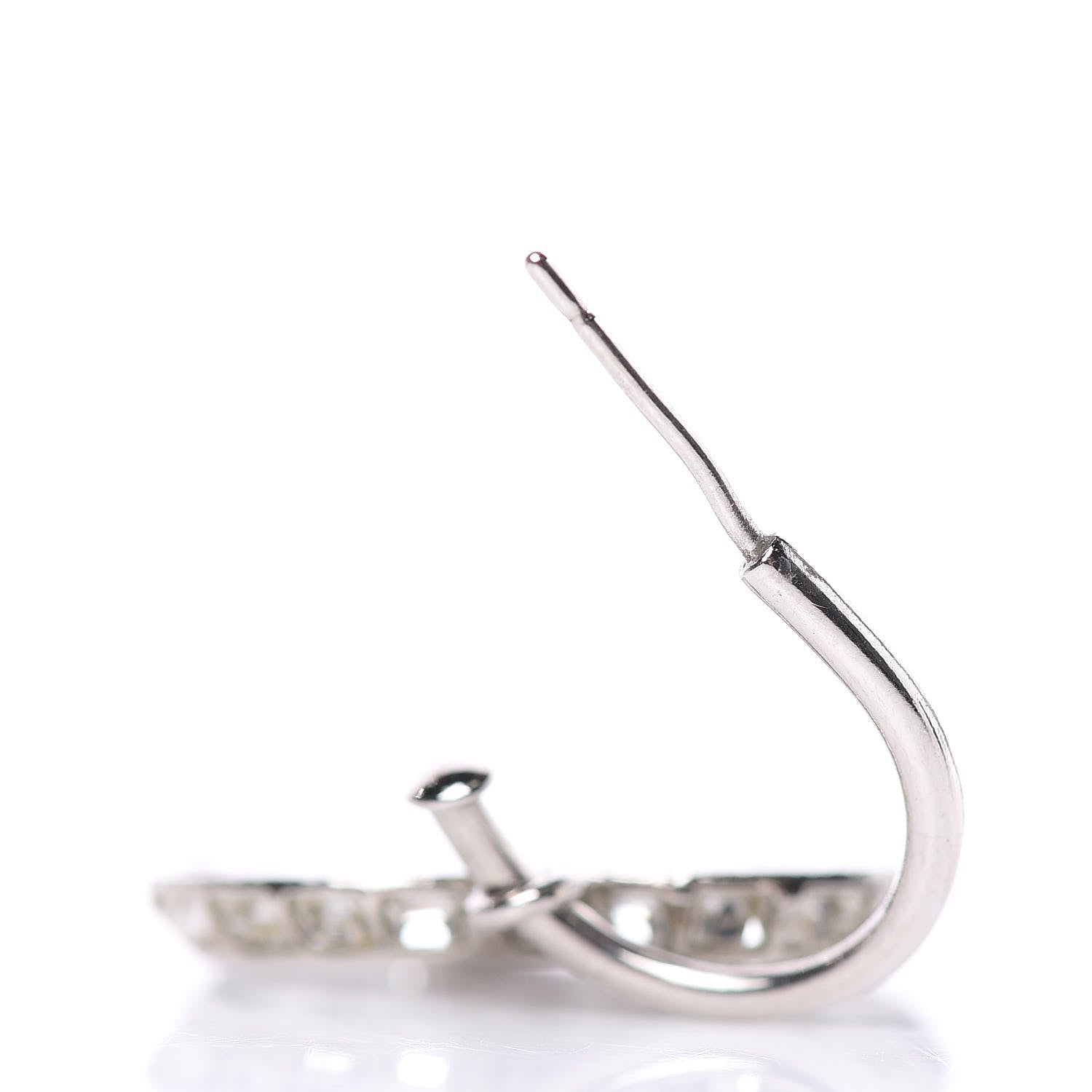 Chanel Baguette Crystal CC Dangle Earrings Silver 3 of 6