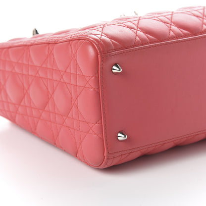 Christian Dior Lambskin Cannage Medium Lady Dior Coral 6 of 11
