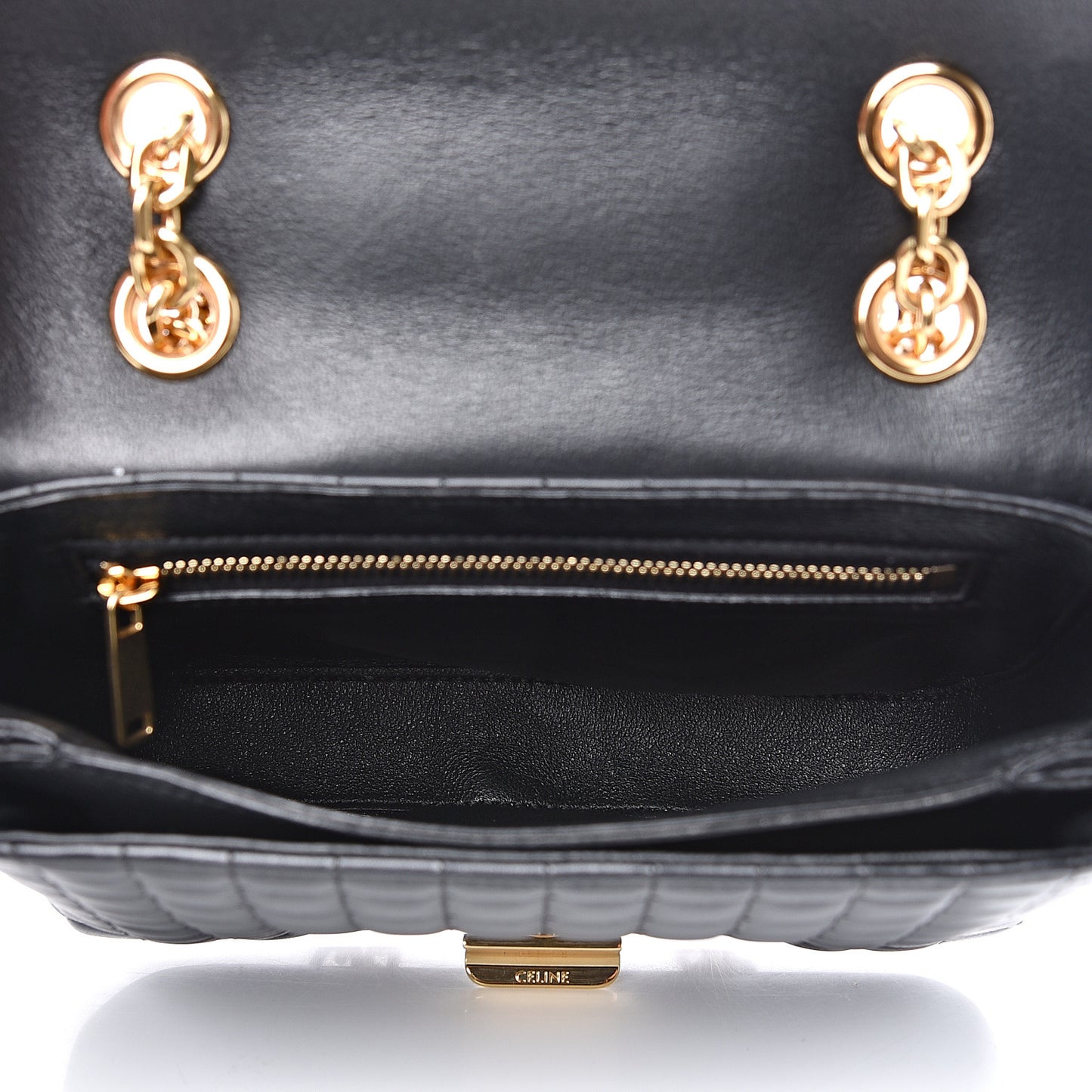 Calfskin Quilted Medium C Bag Black