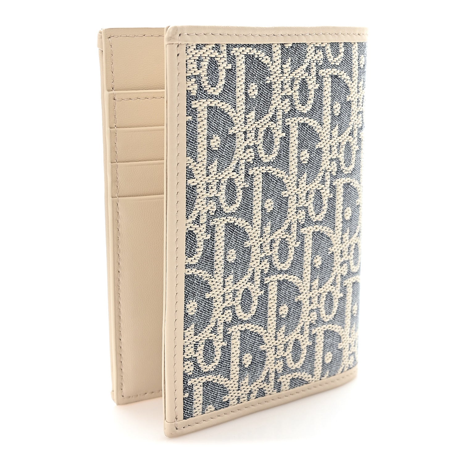 Christian Dior Oblique 30 Montaigne Passport Holder Blue Light Biscuit 3 of 7
