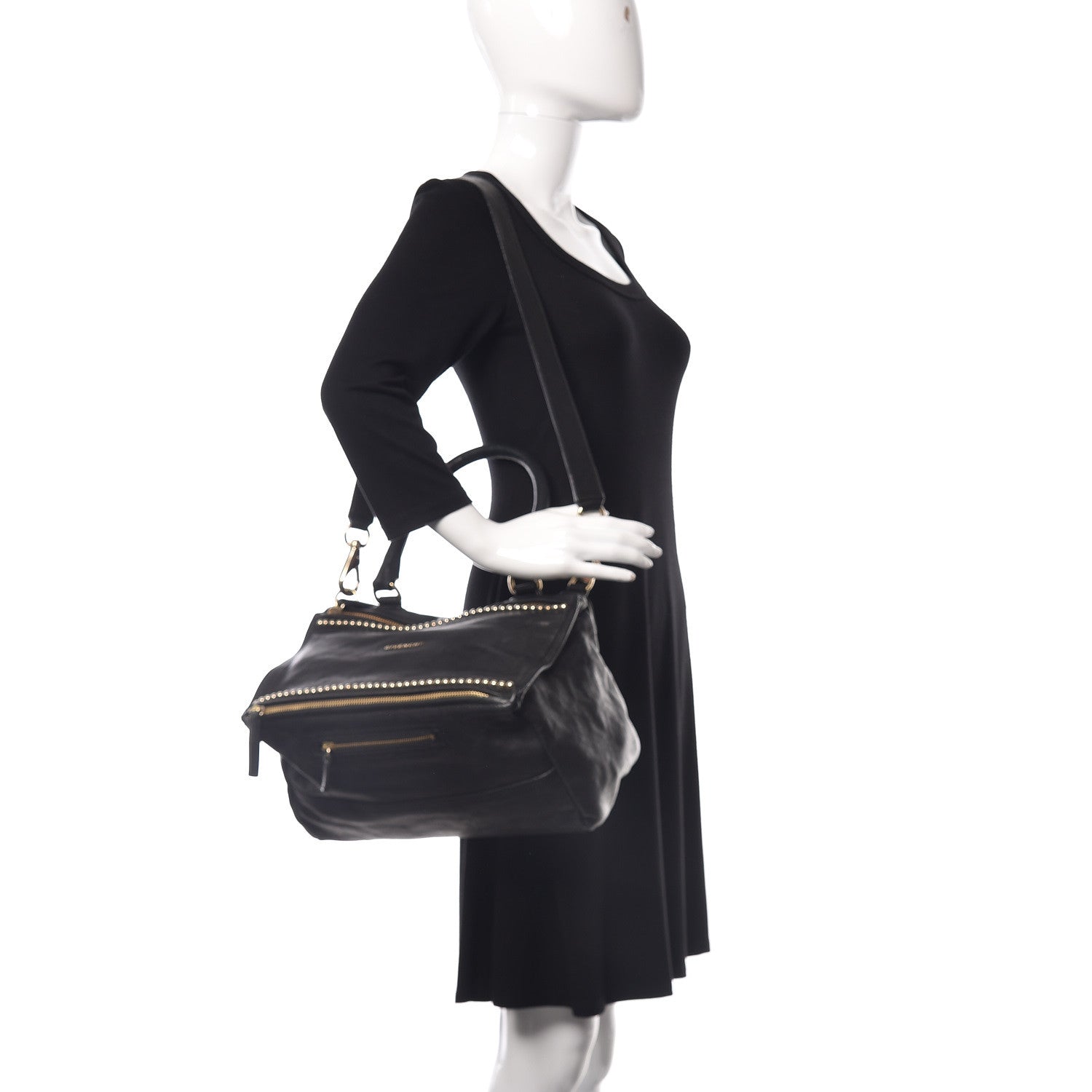 Givenchy Washed Lambskin Medium Studded Pandora Black 2 of 15