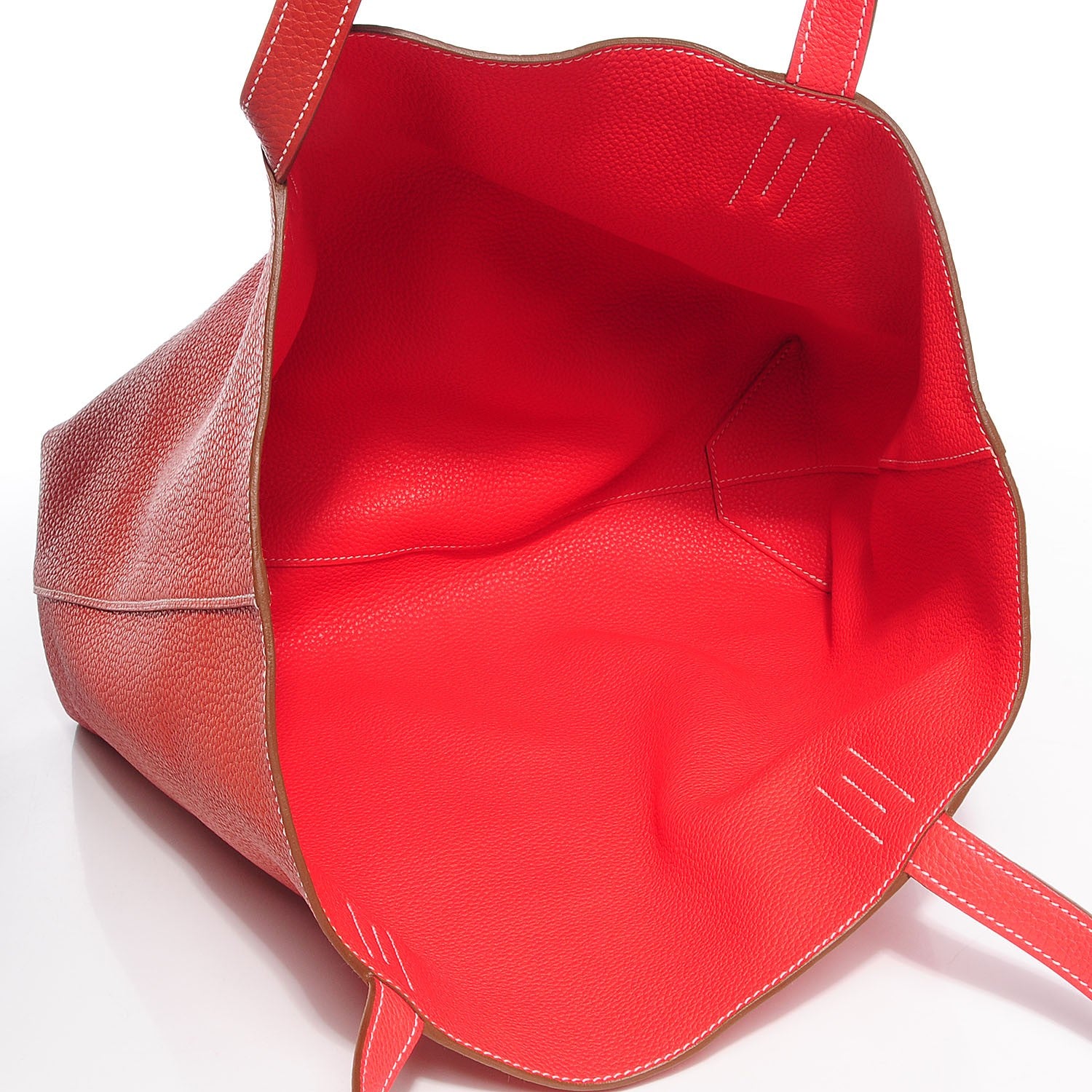 Hermes Taurillon Clemence Double Sens 45 Reversible Tote Peony Sanguine 6 of 8