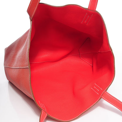 Hermes Taurillon Clemence Double Sens 45 Reversible Tote Peony Sanguine 6 of 8