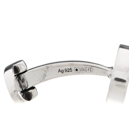 Gucci Sterling Silver Enamel Interlocking G Cufflinks Black 5 of 6