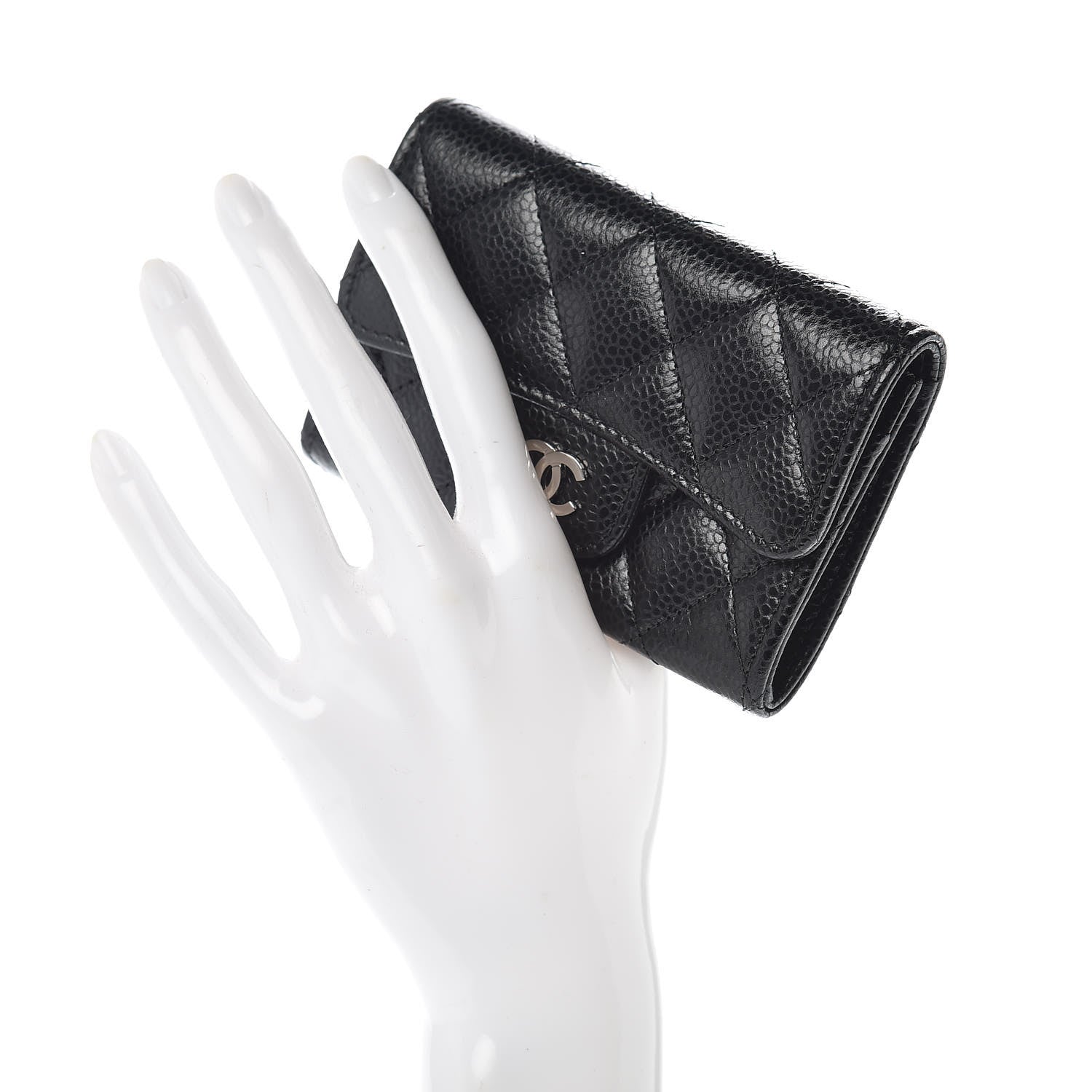 Chanel Caviar Quilted Flap Card Holder Black 2 of 8