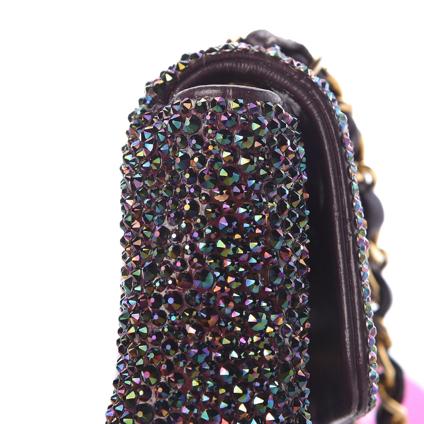 Strass Encrusted Mini Rectangular Flap Bag Multicolor