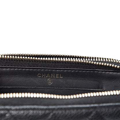 Chanel Caviar Quilted Large Gusset Double Zip Around Wallet Black 7 of 9