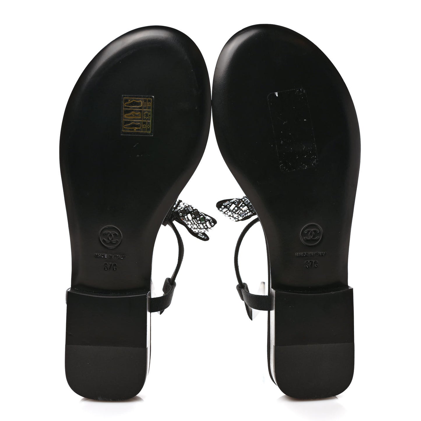 Grosgrain Velvet Crystal Bow Thong Sandals 37 Black