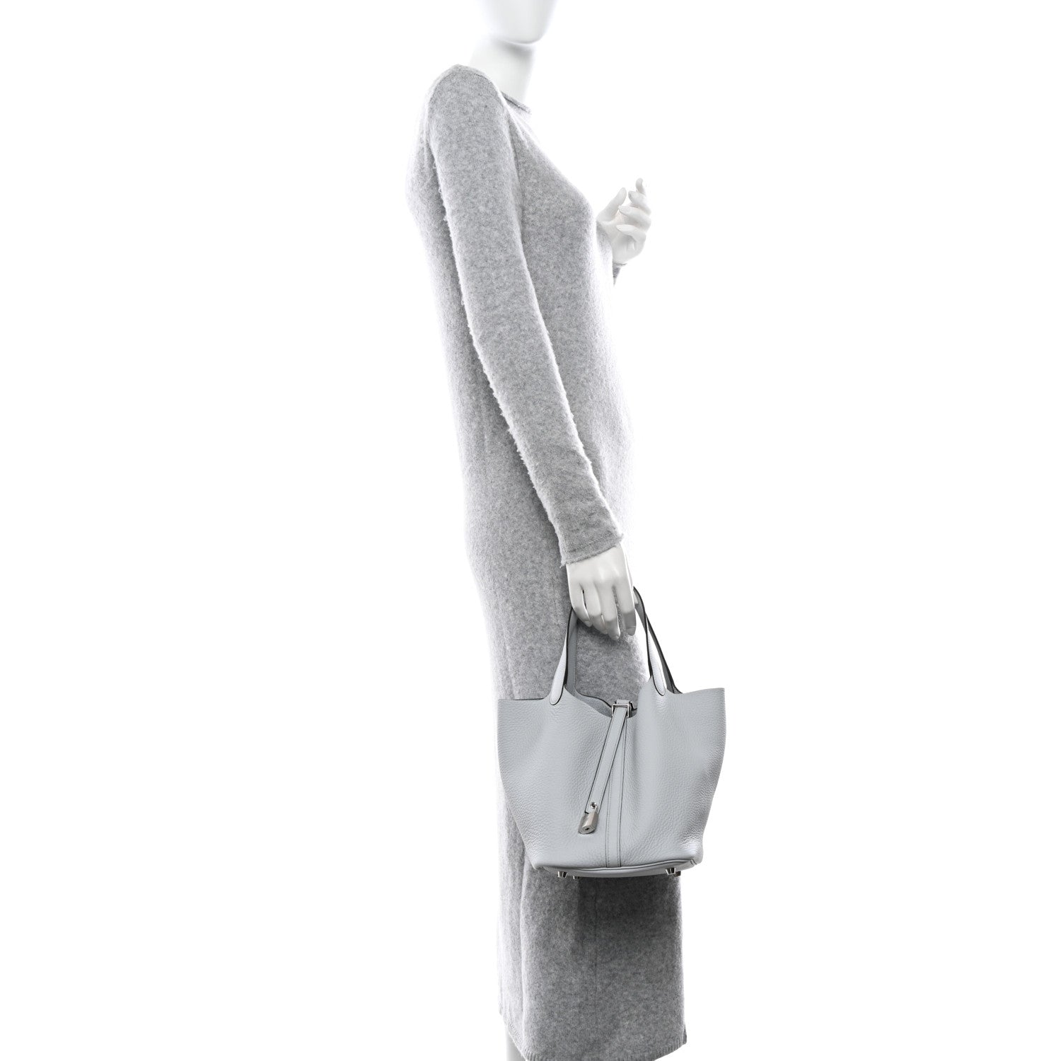 Hermes Taurillon Clemence Picotin Lock 22 MM Bleu Pale 3 of 11