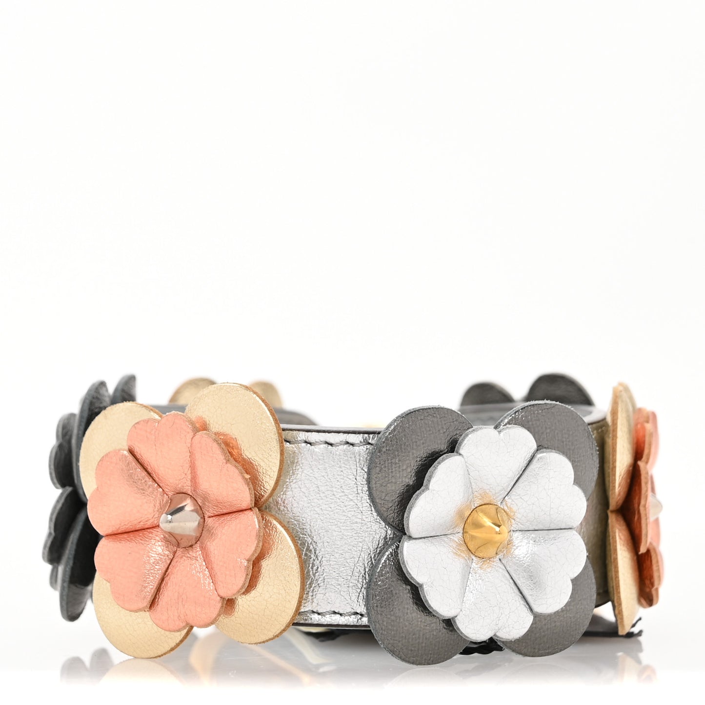 Vitello Catalan Mirror Flowerland Studded Mini Strap You Argento Multicolor