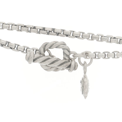 David Yurman Sterling Silver Cultured Pearl Quatrefoil Long Chain Necklace 5 of 5
