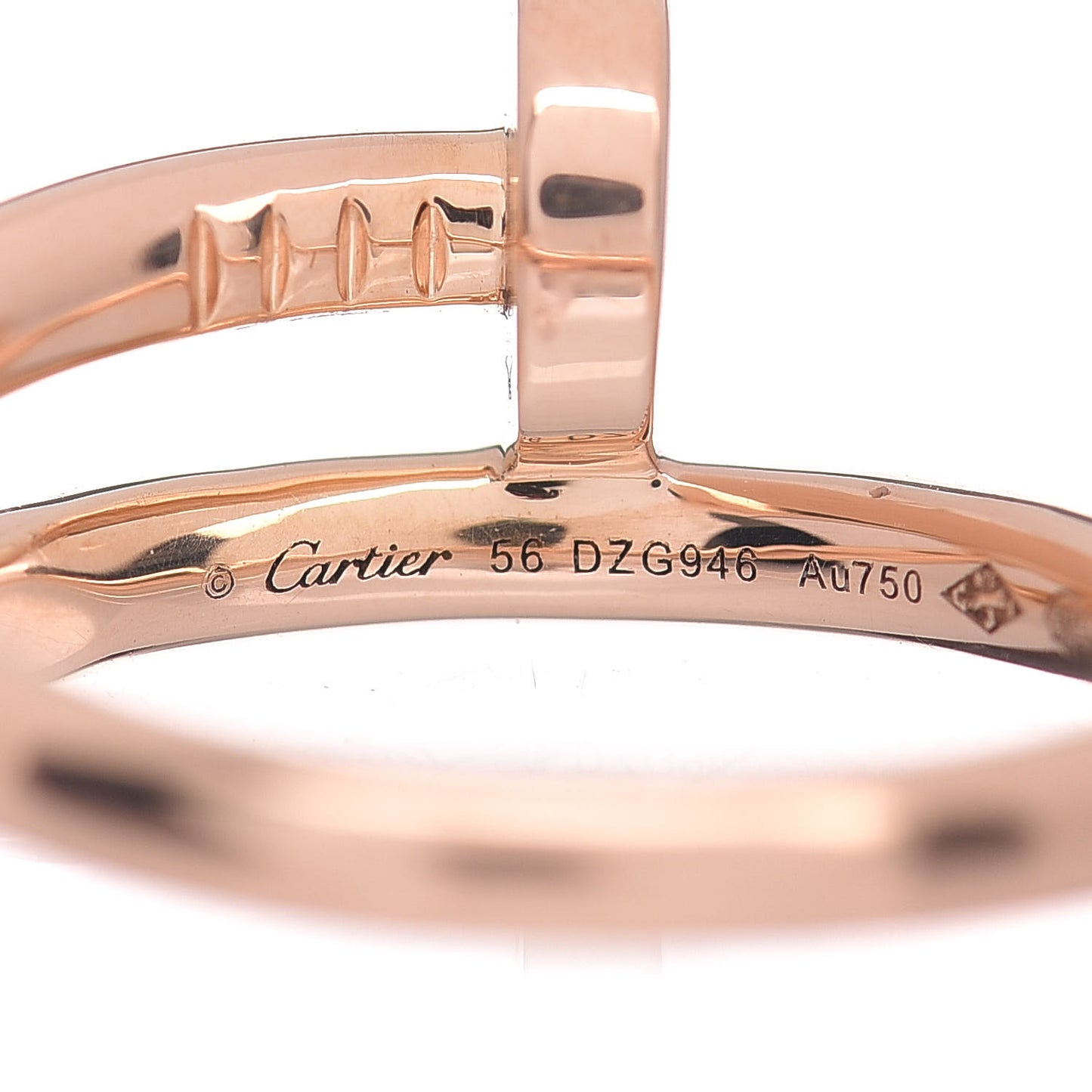 18K Pink Gold Juste Un Clou Ring 56 7.5