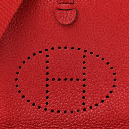 Hermes Taurillon Clemence Evelyne TPM Rouge Casaque 8 of 11
