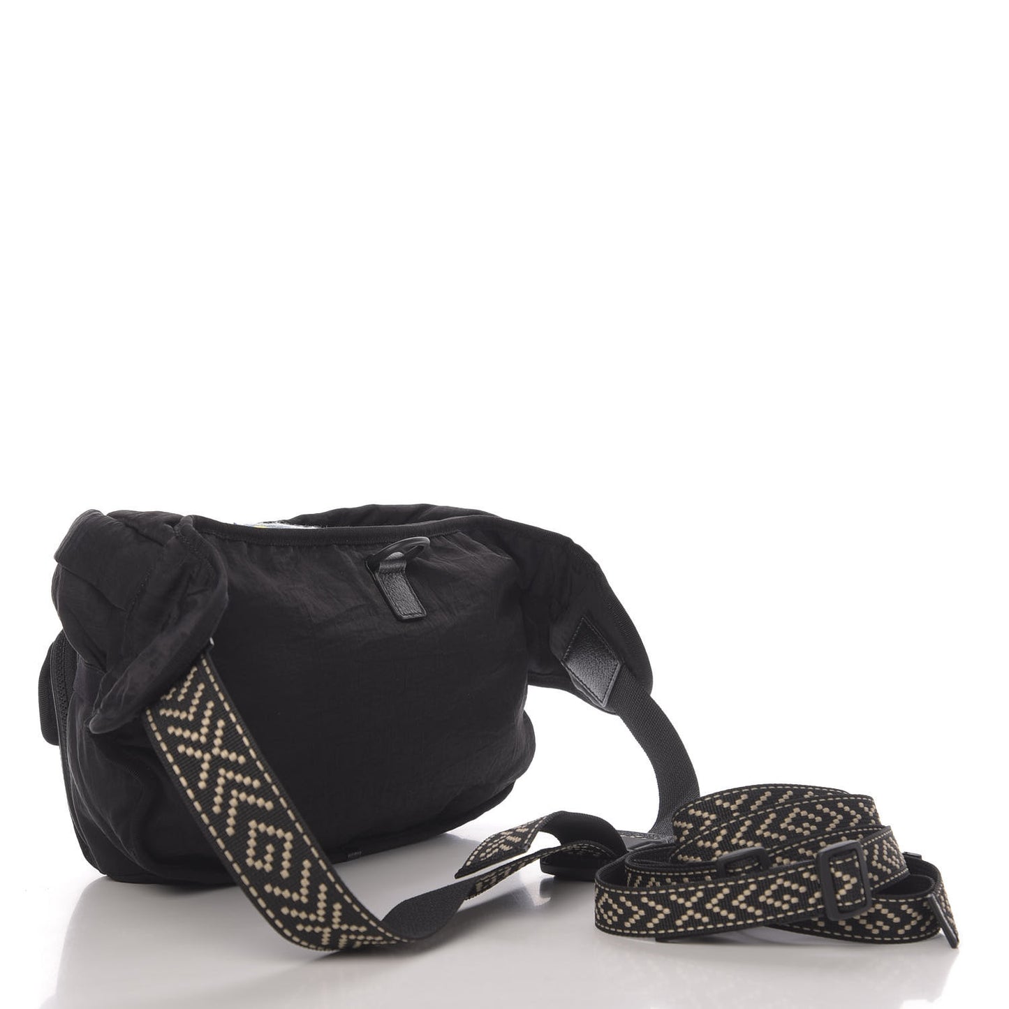 Nylon 80s Logo Patch Belt Bag Black