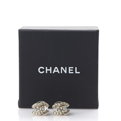Chanel Pearl Crystal CC Earrings Gold 4 of 4